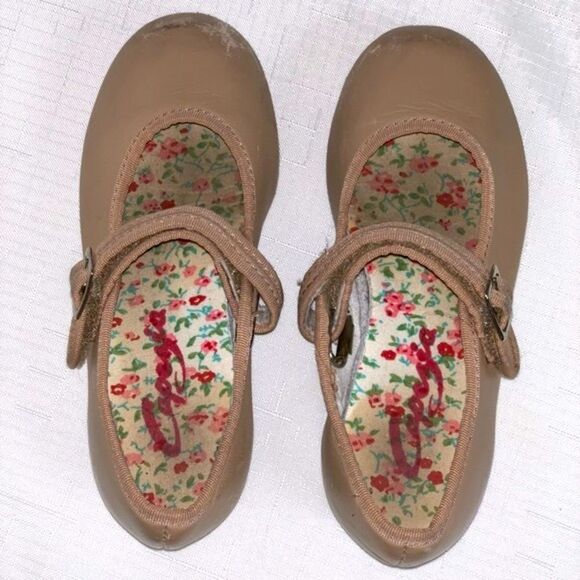 Capezio Dance Tap Shoes Child 11M "Mary Jane" Velcro Strap Caramel Performance - Picture 4 of 9